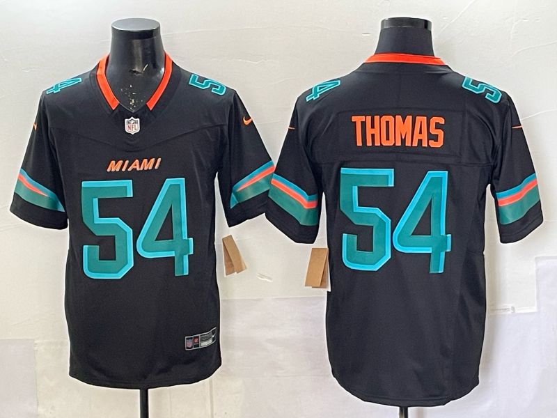 Men 2025 Miami Dolphins #54 Thomas black Limited Nike NFL Jersey style 011